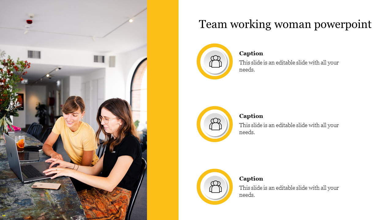 Team working woman powerpoint
